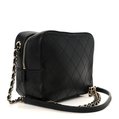 Chanel Calfskin Stitched Covered CC Camera Case Bag Black 3 of 10