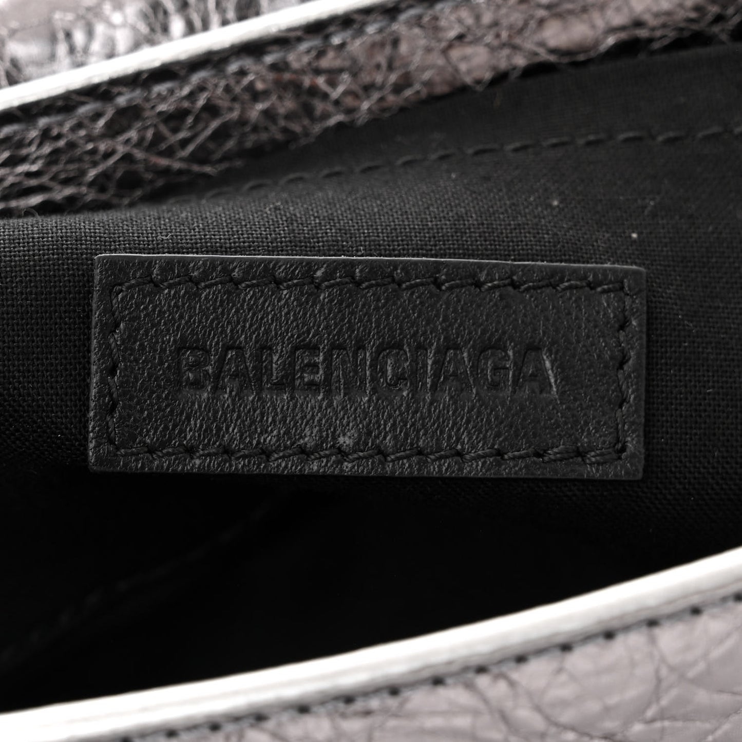 Metallic Agneau Arena Small Le Cagole Sling Bag Silver