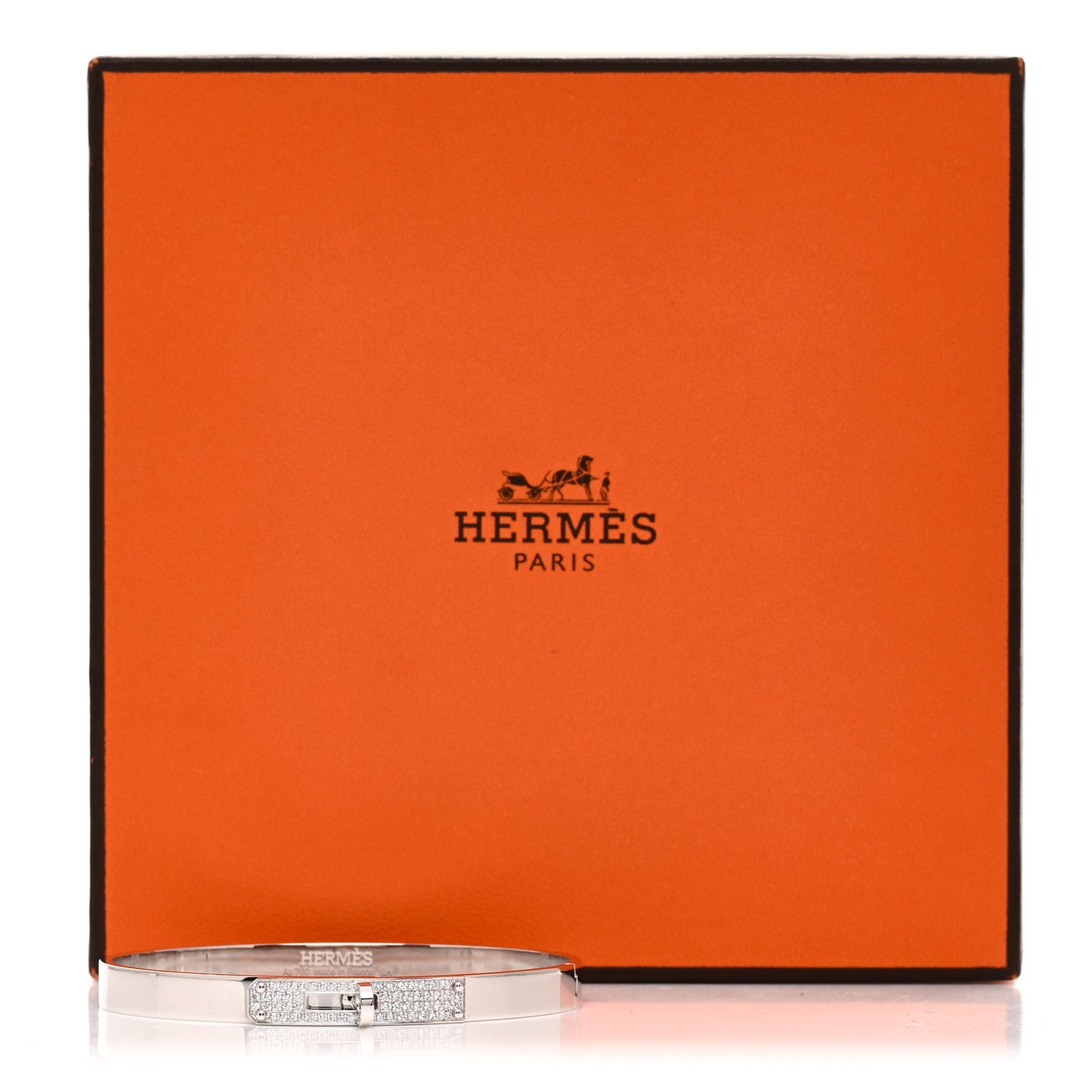 18K White Gold Diamond PM Kelly Pave Bracelet SH