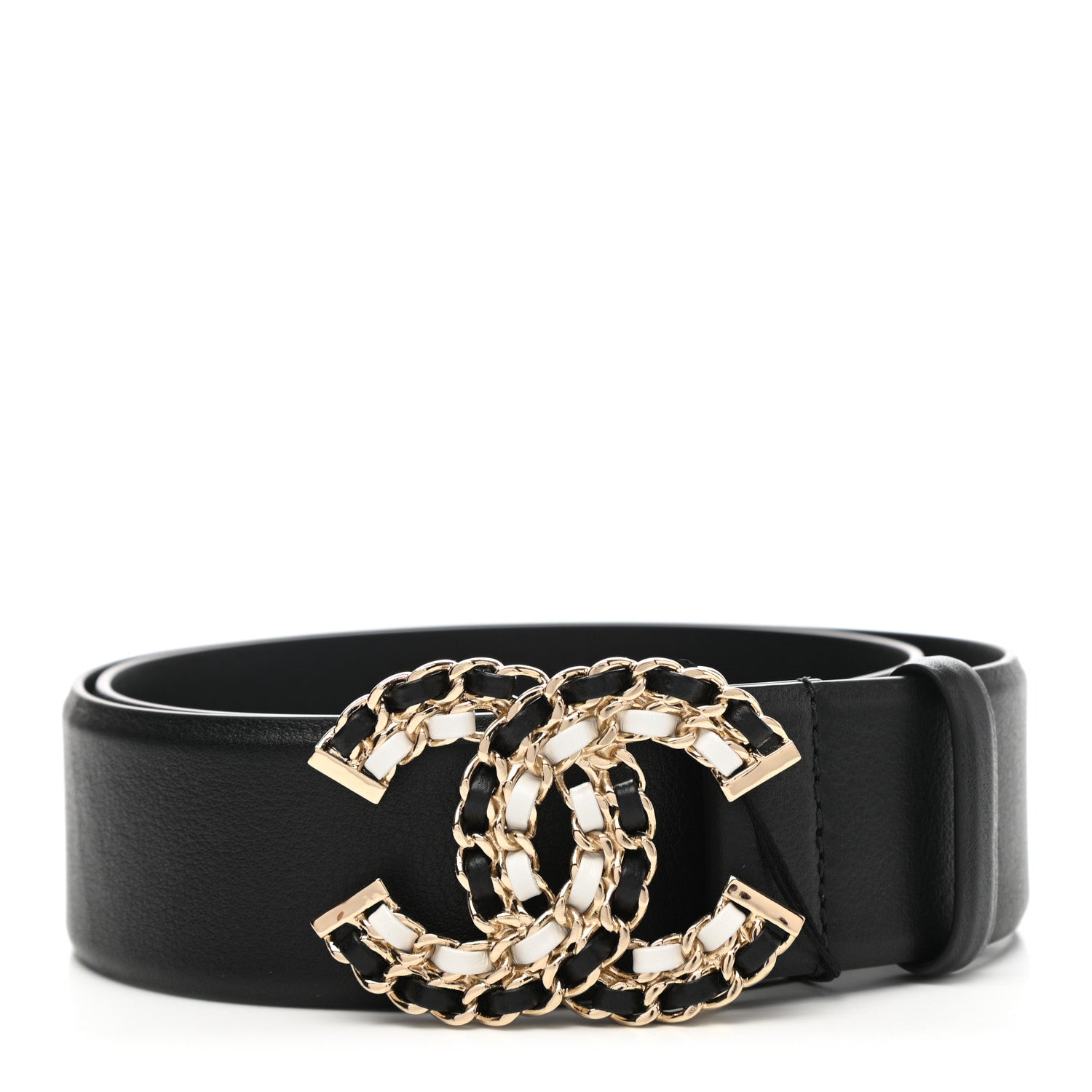 Chanel Calfskin CC Chain Belt 75 30 Black 1 of 8