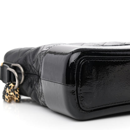 Chanel Patent Goatskin Quilted Medium Gabrielle Hobo Black 9 of 11