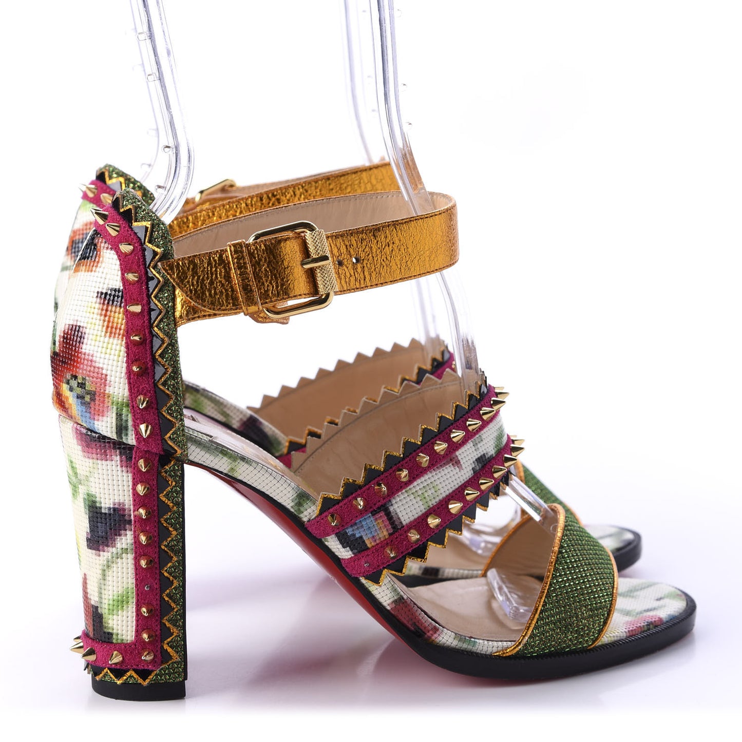 Metallic Glitter Spiked Montezumina 85 Sandals 37 Multicolor