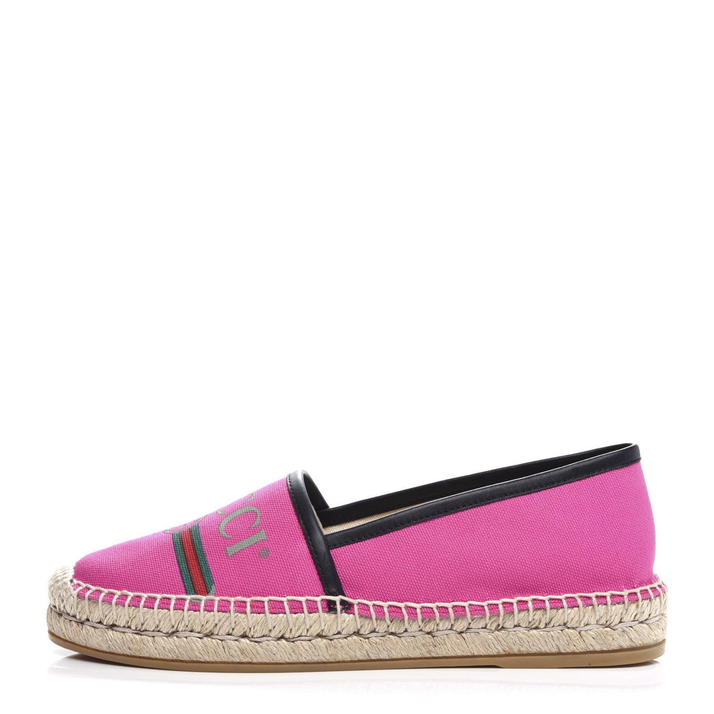 Canvas Logo Espadrilles 36.5 Cyclamen Rose Black