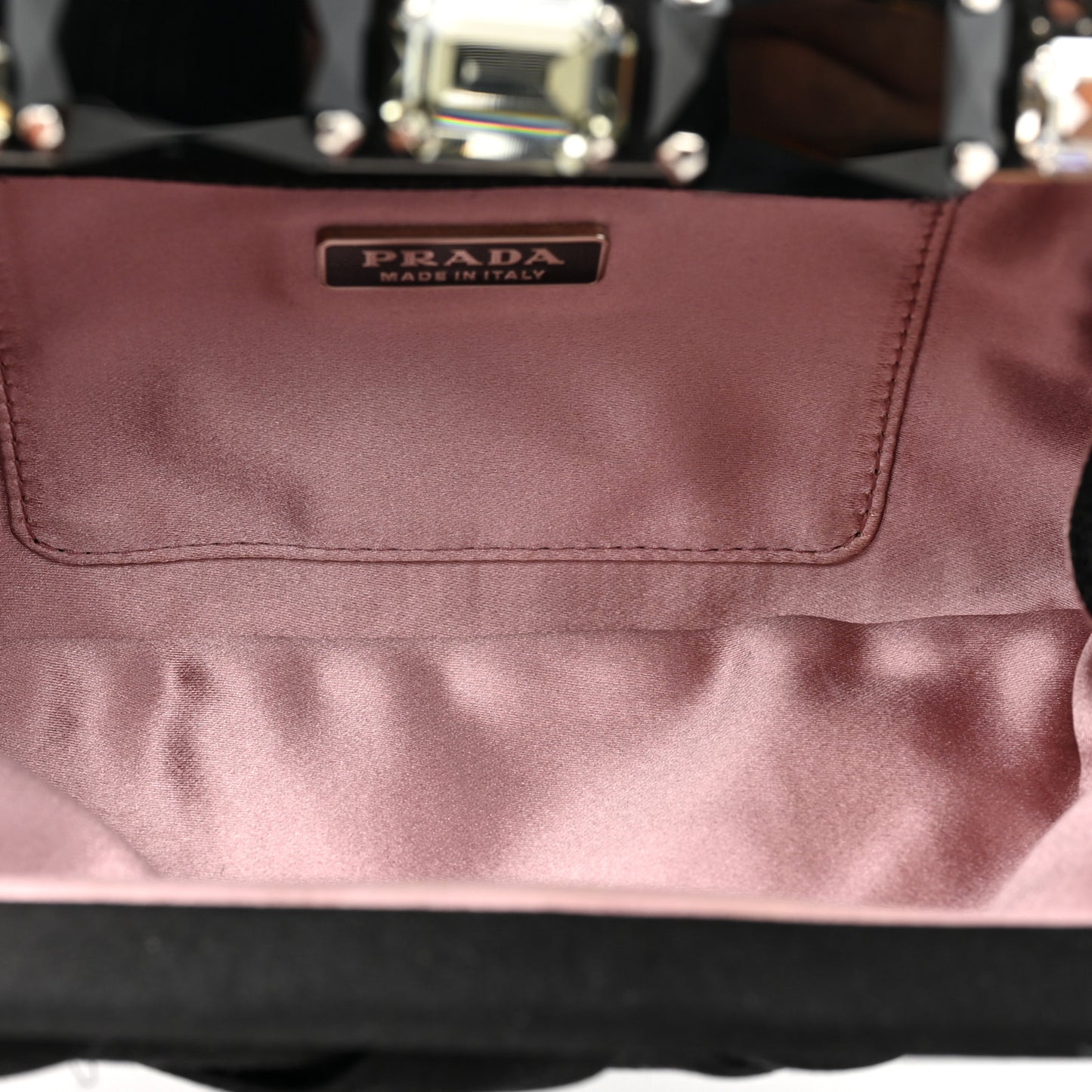 Satin Crystal Clutch Black