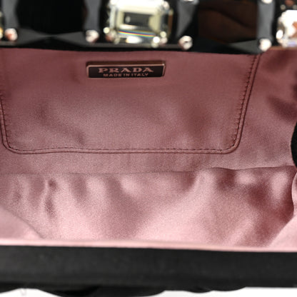 Prada Satin Crystal Clutch Black 6 of 9