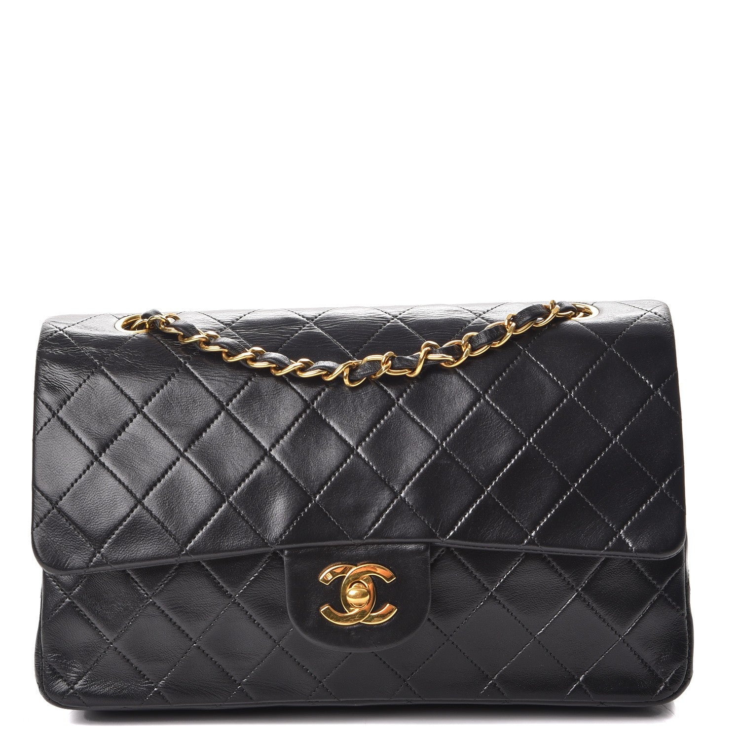 Chanel Lambskin Quilted Medium Double Flap Black 1 of 11