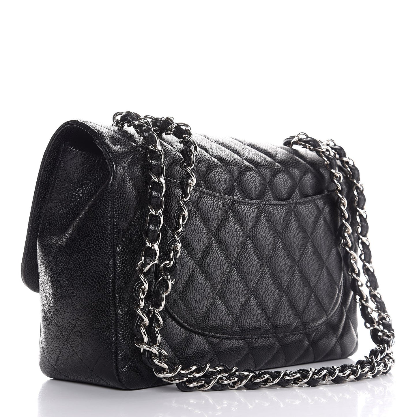 Caviar Quilted Jumbo Single Flap Black