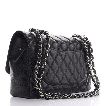 Chanel Caviar Quilted Jumbo Single Flap Black 3 of 9