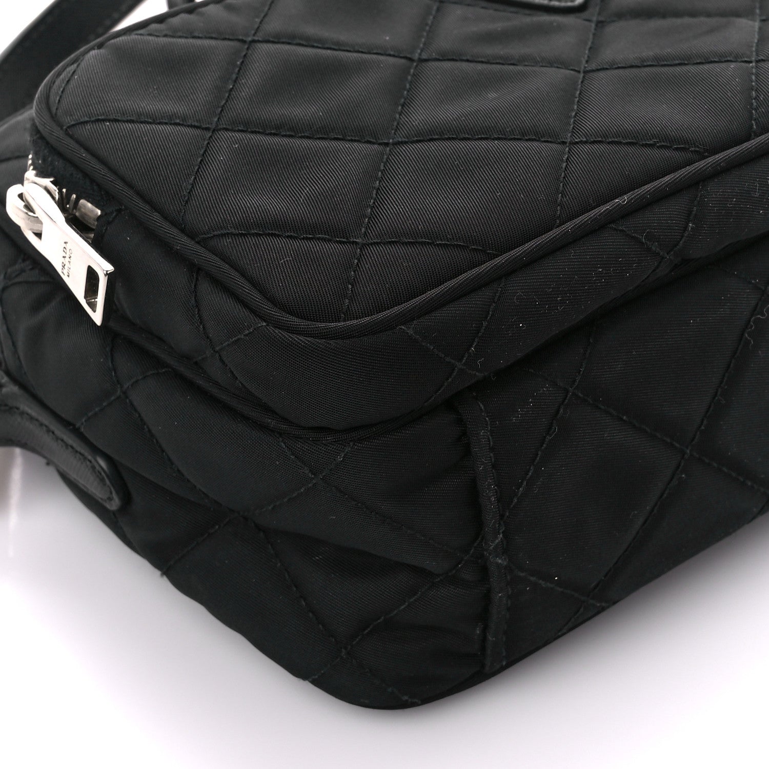 Prada Nylon Tessuto Impuntu Quilted Camera Bag Black 10 of 11