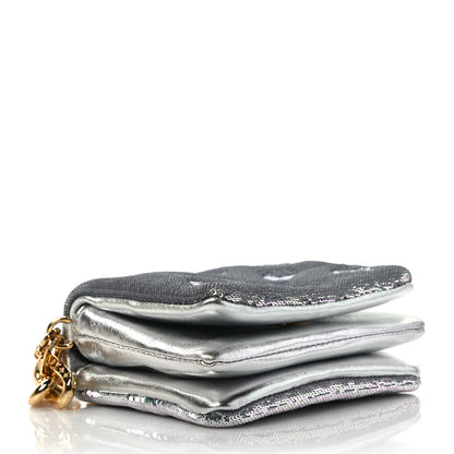 Louis Vuitton Satin Sequin Embroidered Monogram Coussin Belt Bag Silver 4 of 11