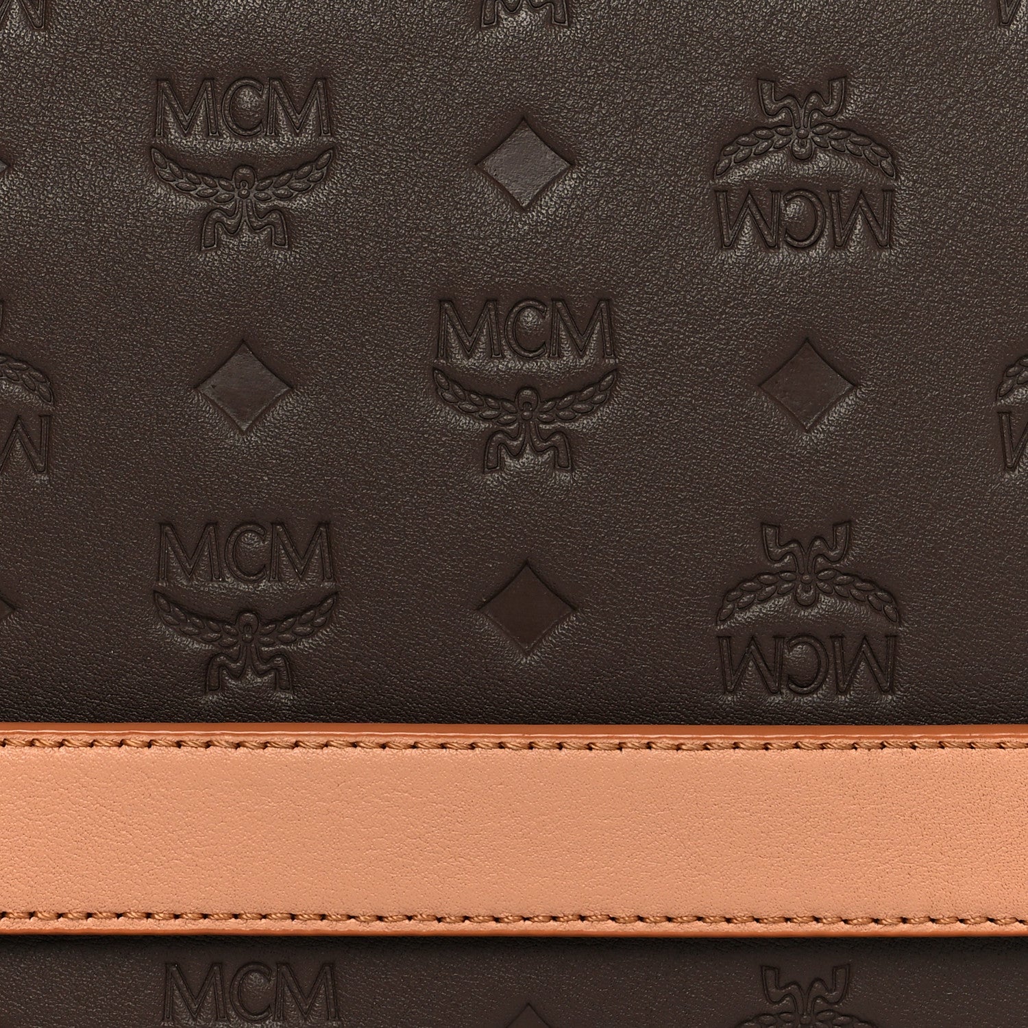 MCM Calfskin Monogram Mini Klara Crossbody Bag Chessnut 8 of 10