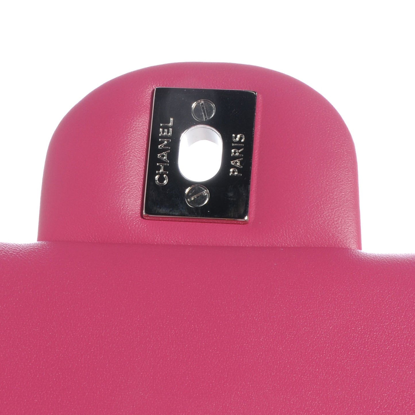 Patent Quilted Mini Flap Fuchsia