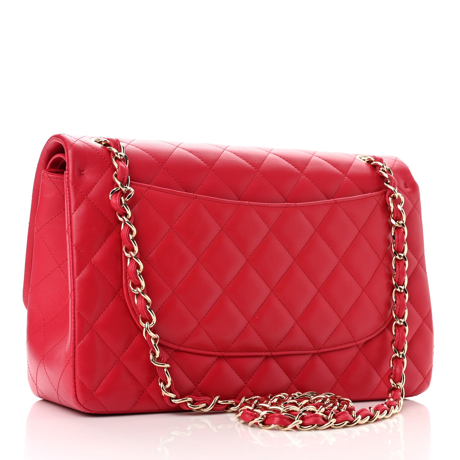 Chanel Lambskin Quilted Jumbo Double Flap Red 2 of 11