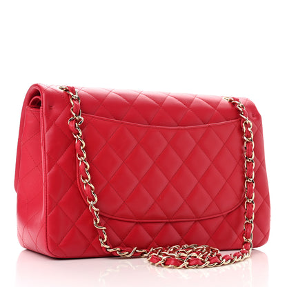 Chanel Lambskin Quilted Jumbo Double Flap Red 2 of 11