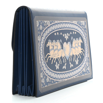 Gucci Calfskin Homeric Garden Print Portfolio Blue 3 of 9