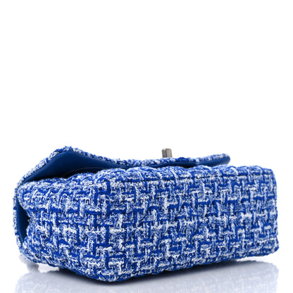 Chanel Tweed Quilted Mini Rectangular Flap Blue White 4 of 9