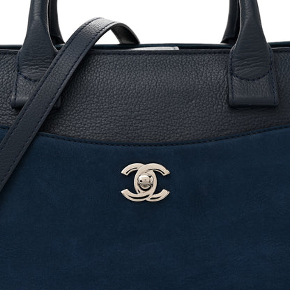 Chanel Grained Calfskin Suede Neo Executive Shopper Tote Navy Blue 8 of 14