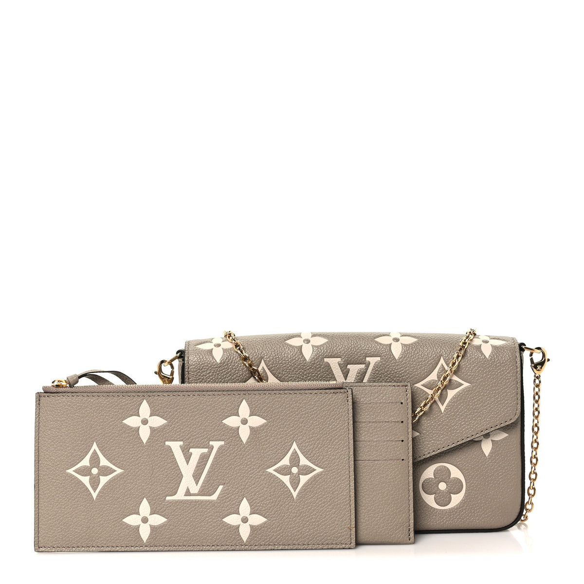 Louis Vuitton Empreinte Monogram Giant Felicie Pochette Tourterelle Creme 2 of 9