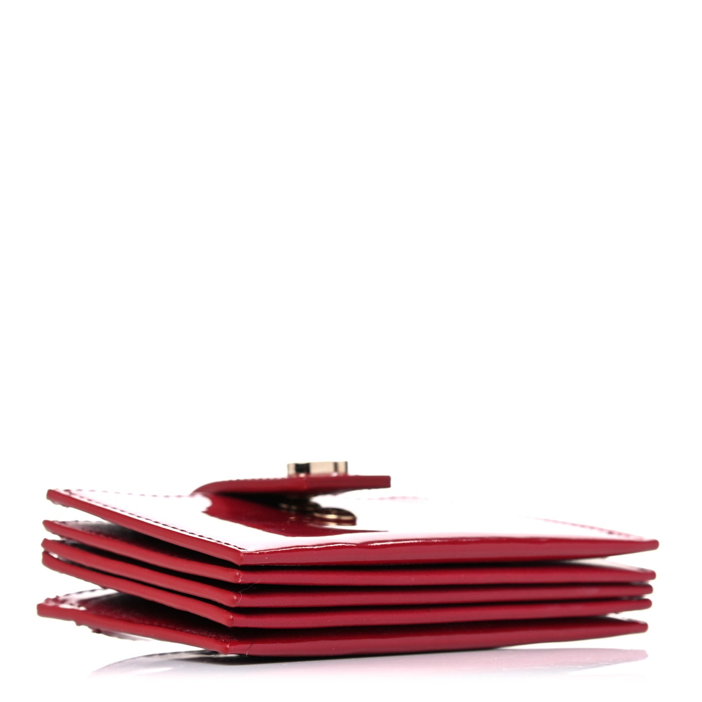Patent Calfskin 30 Montaigne Gusseted Card Holder Red