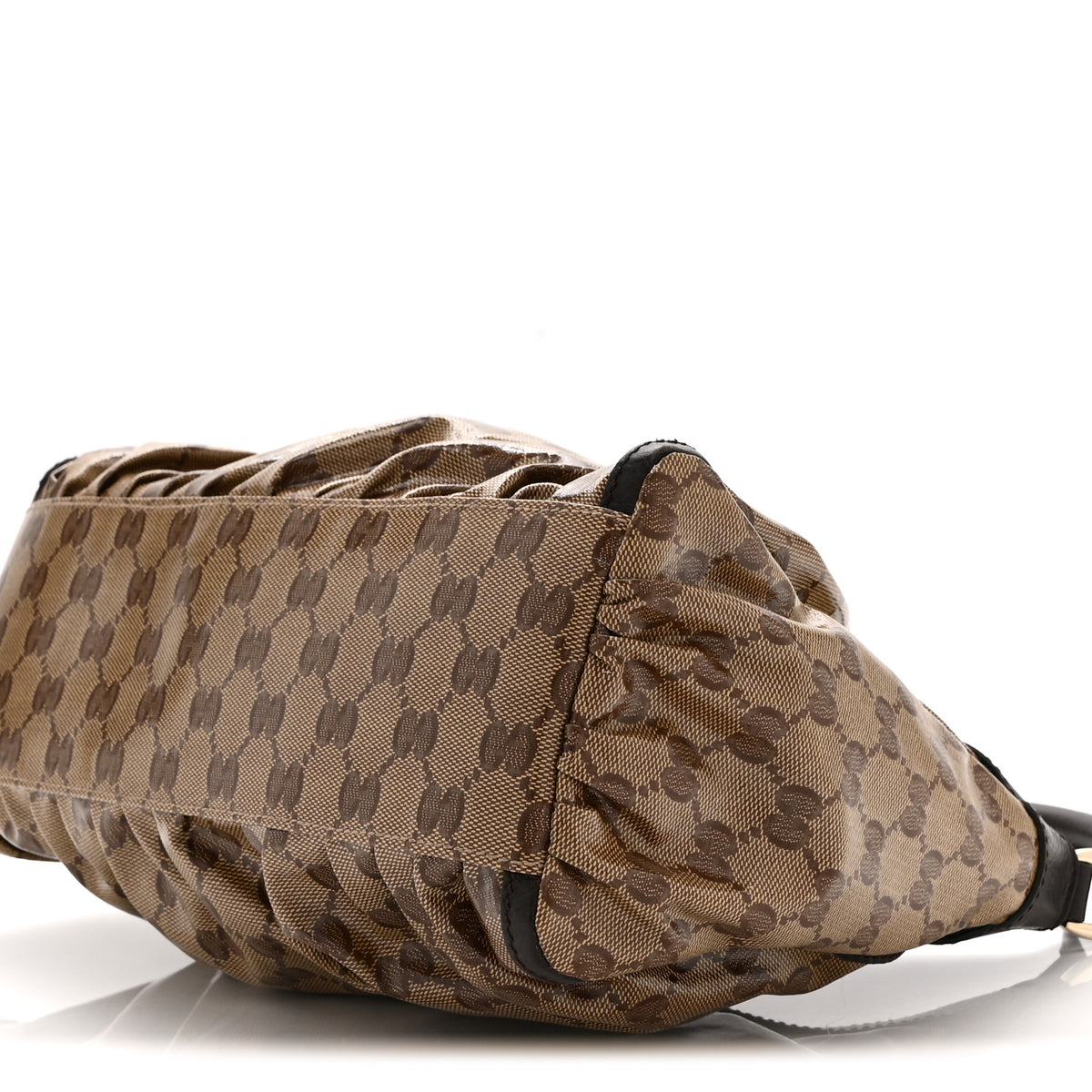 Crystal Monogram D Ring Gold Hobo Brown