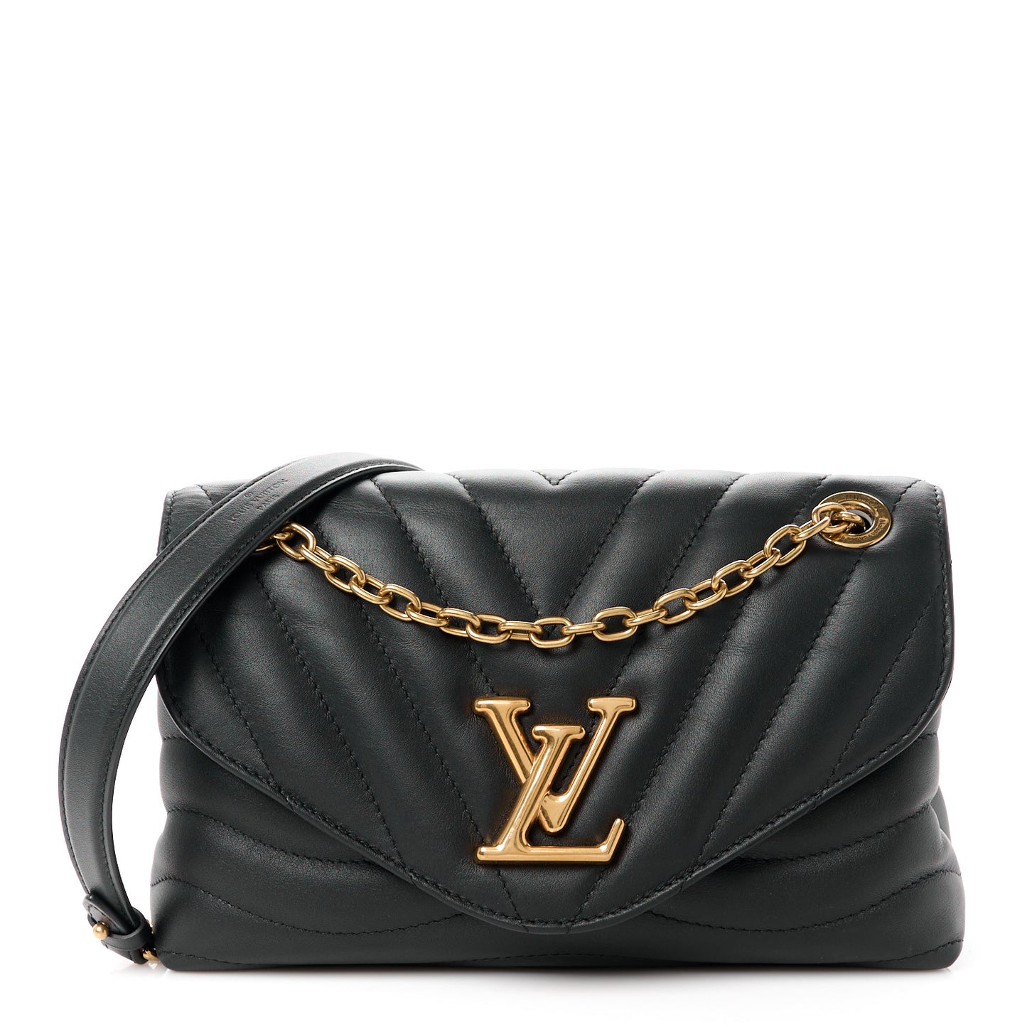 Calfskin LV New Wave Chain Bag Black