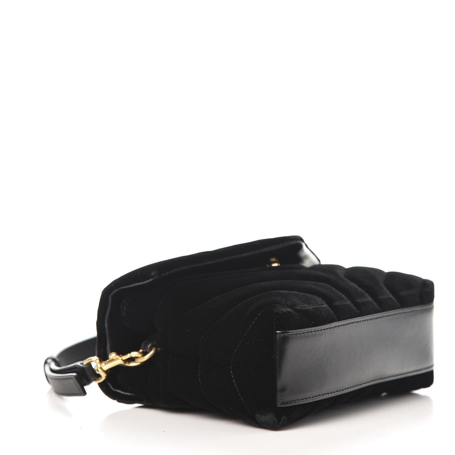 Saint Laurent Velvet Y Quilted Monogram Toy Loulou Chain Satchel French Black 4 of 10