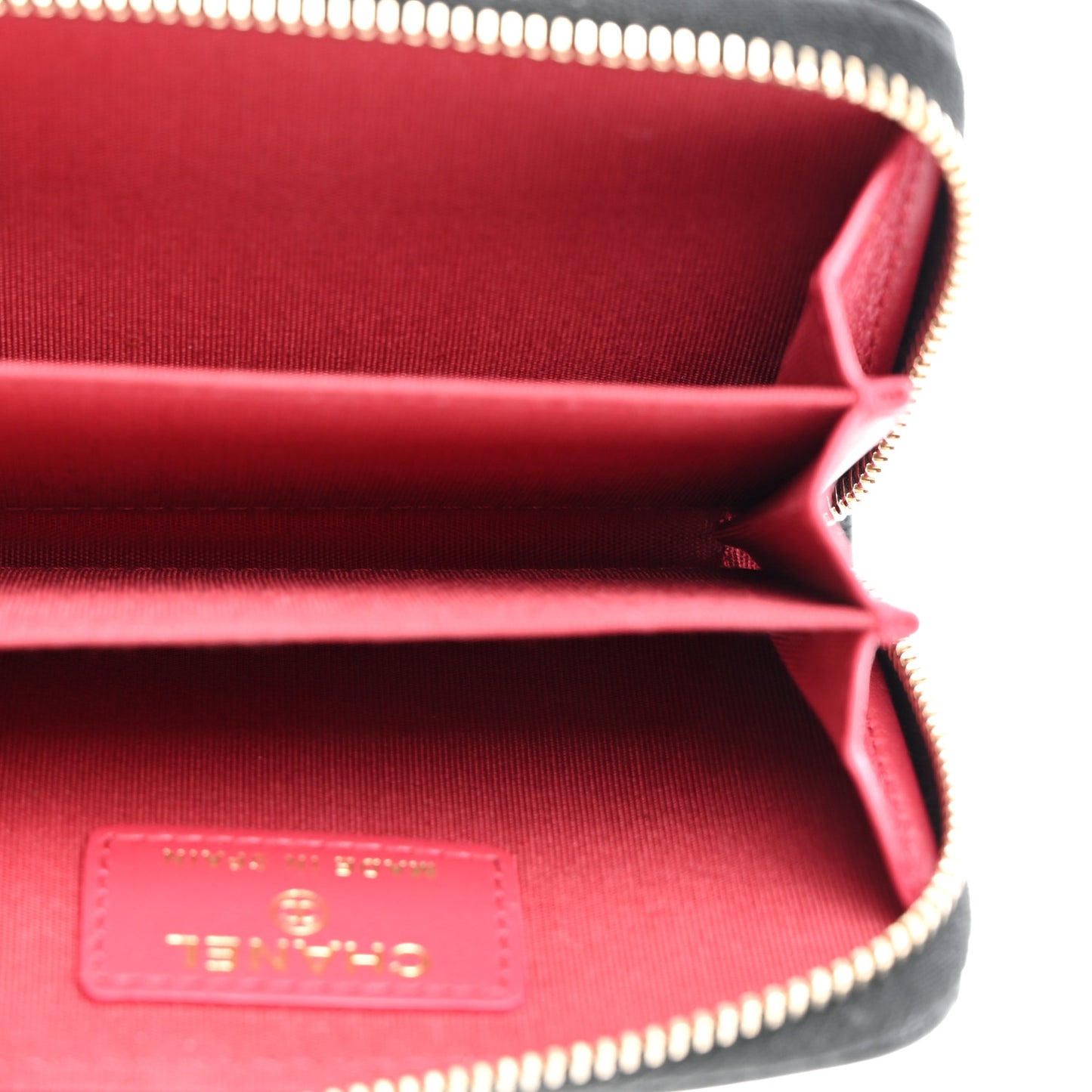 Lambskin Quilted Chanel 19 Zip Around Coin Purse Wallet Black