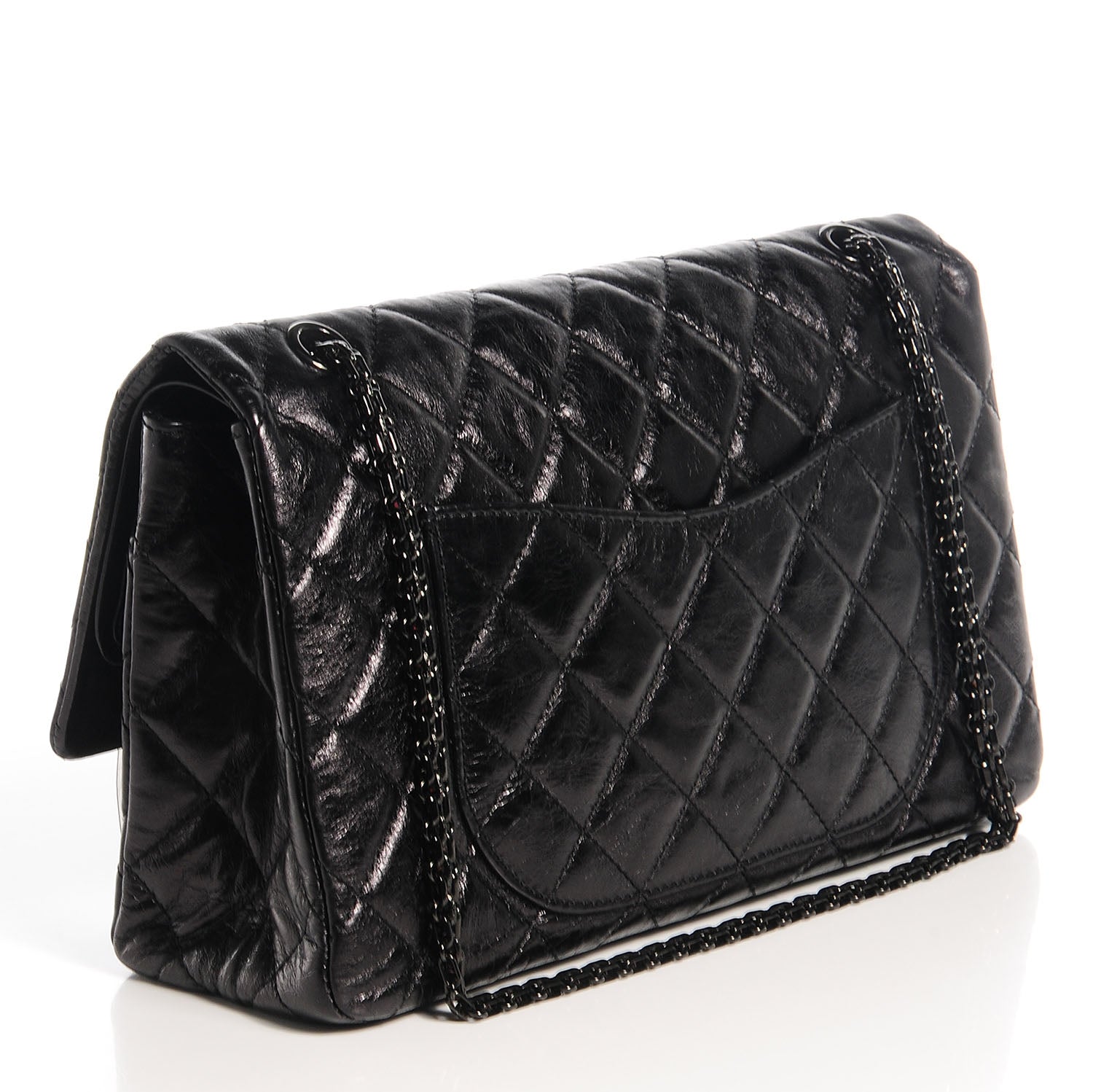 Chanel Glazed Calfskin 2.55 Reissue 227 Flap Black 3 of 8