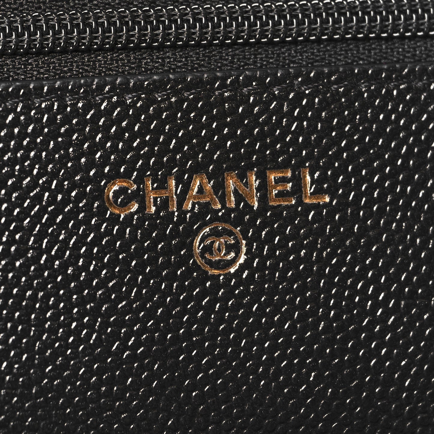 Caviar Quilted Golden Class Wallet On Chain WOC Black