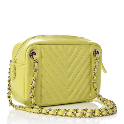 Chanel Calfskin Quilted Daily Chevron Camera Case Light Green 3 of 10