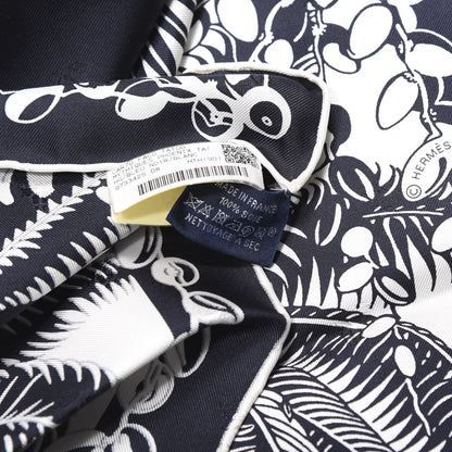 Hermes Silk Mythiques Phoenix Tattoo Scarf 70 Bleu Black White 3 of 4
