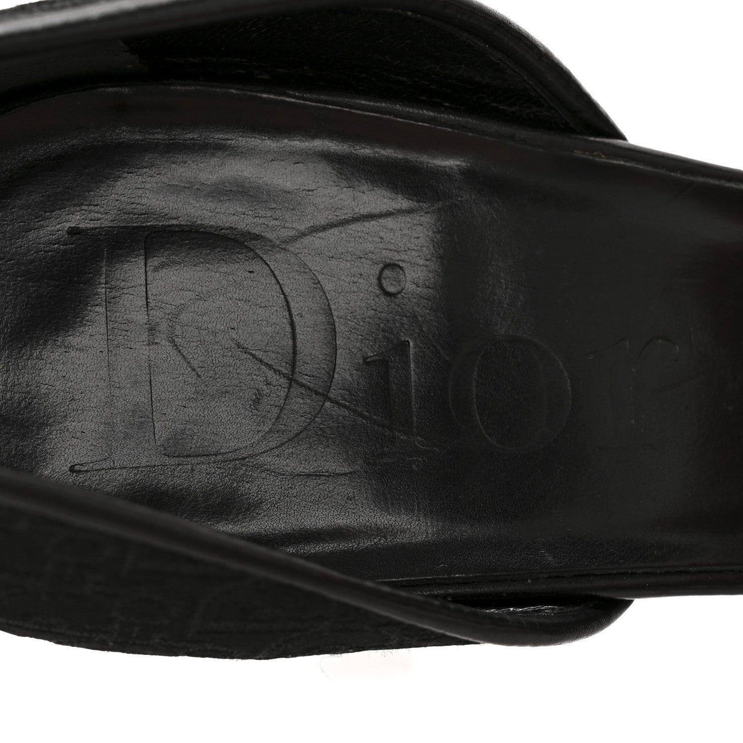 Christian Dior Canvas Monogram Sandals 37.5 Black 7 of 11