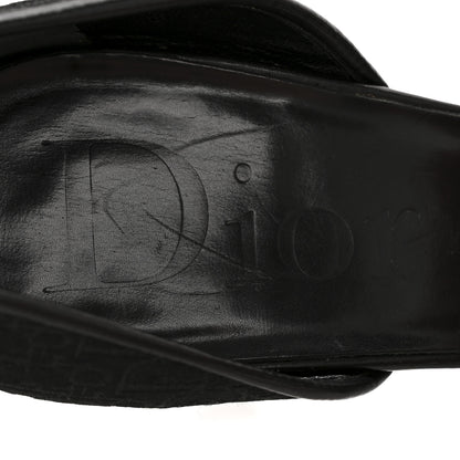 Christian Dior Canvas Monogram Sandals 37.5 Black 7 of 11