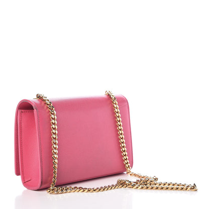 Saint Laurent Grain De Poudre Small Monogram Kate Satchel Fuchsia 3 of 11