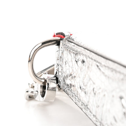 Christian Louboutin Metallic Textured Calfskin Loubila Chain Clutch Silver 9 of 11
