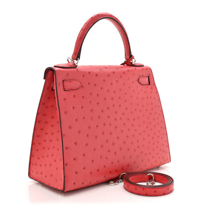 Hermes Ostrich Kelly Sellier 28 Bougainvillea 3 of 16