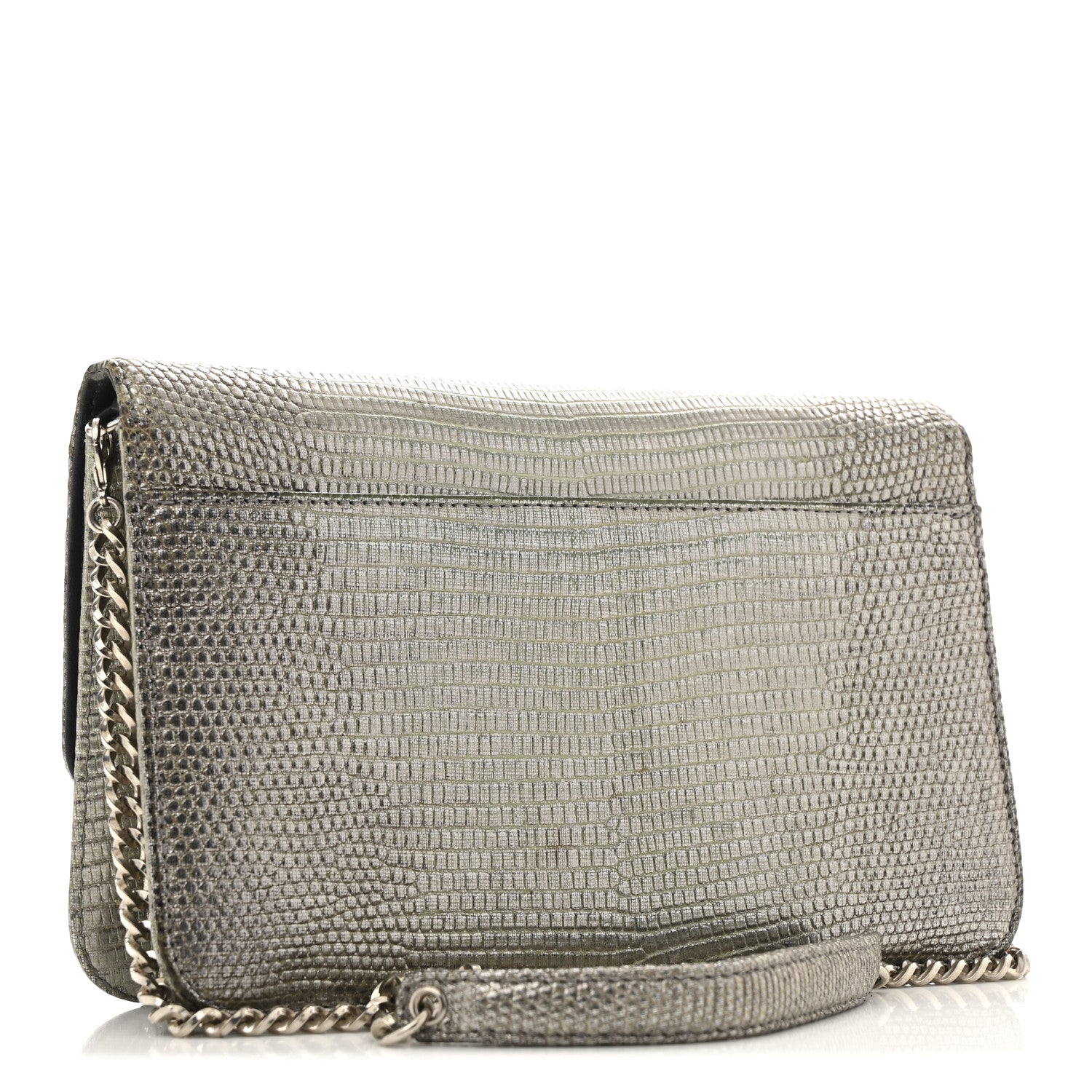 Christian Dior Metallic Lizard Miss Dior Promenade Pouch Gunmetal 3 of 12