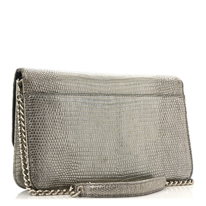 Christian Dior Metallic Lizard Miss Dior Promenade Pouch Gunmetal 3 of 12