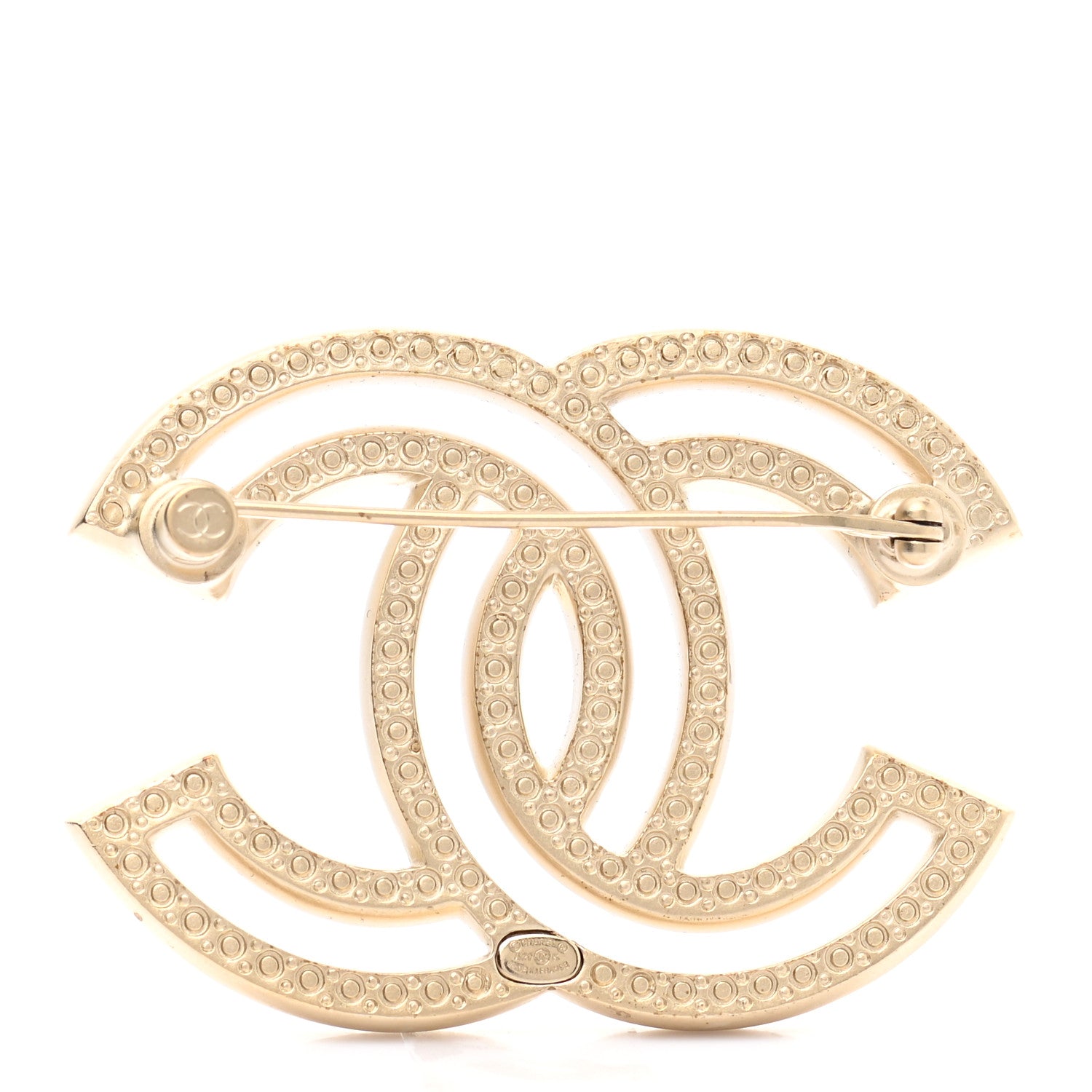 Chanel Crystal CC Brooch Light Gold 3 of 6