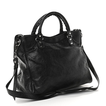 Balenciaga Agneau Classic Silver Hardware Velo Black 3 of 9