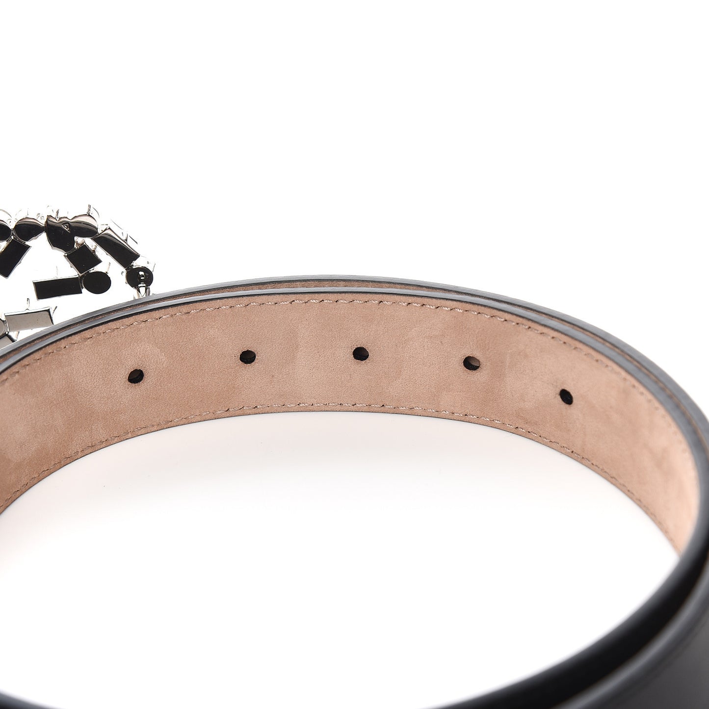 Calfskin Crystal Interlocking G Belt 100 40 Black