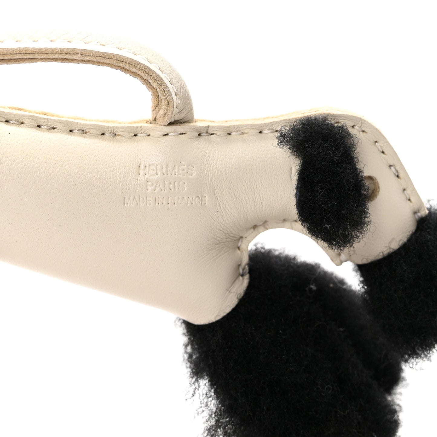 Milo Lambskin Shearling Budy Charm Black Craie