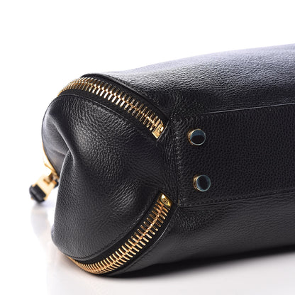 Tom Ford Grained Calfskin Sedgwick Medium Zipper Tote Black 8 of 15