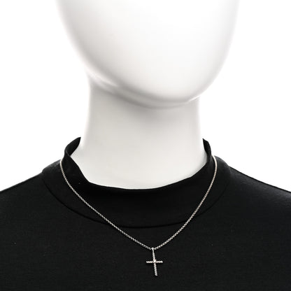 David Yurman Sterling Silver Diamond Cable Classics Cross Necklace 2 of 5