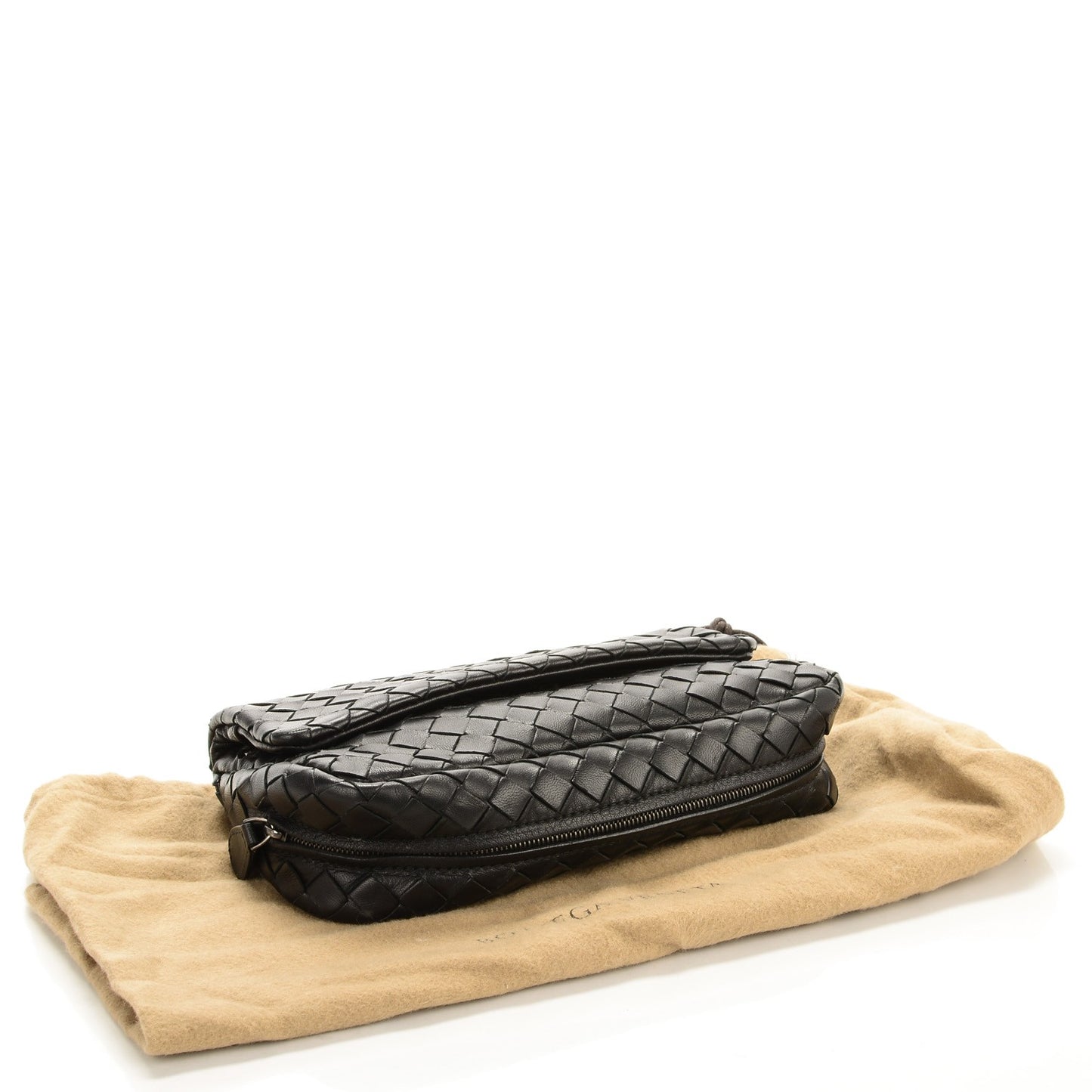 Nappa Intrecciato Small Chain Crossbody Black