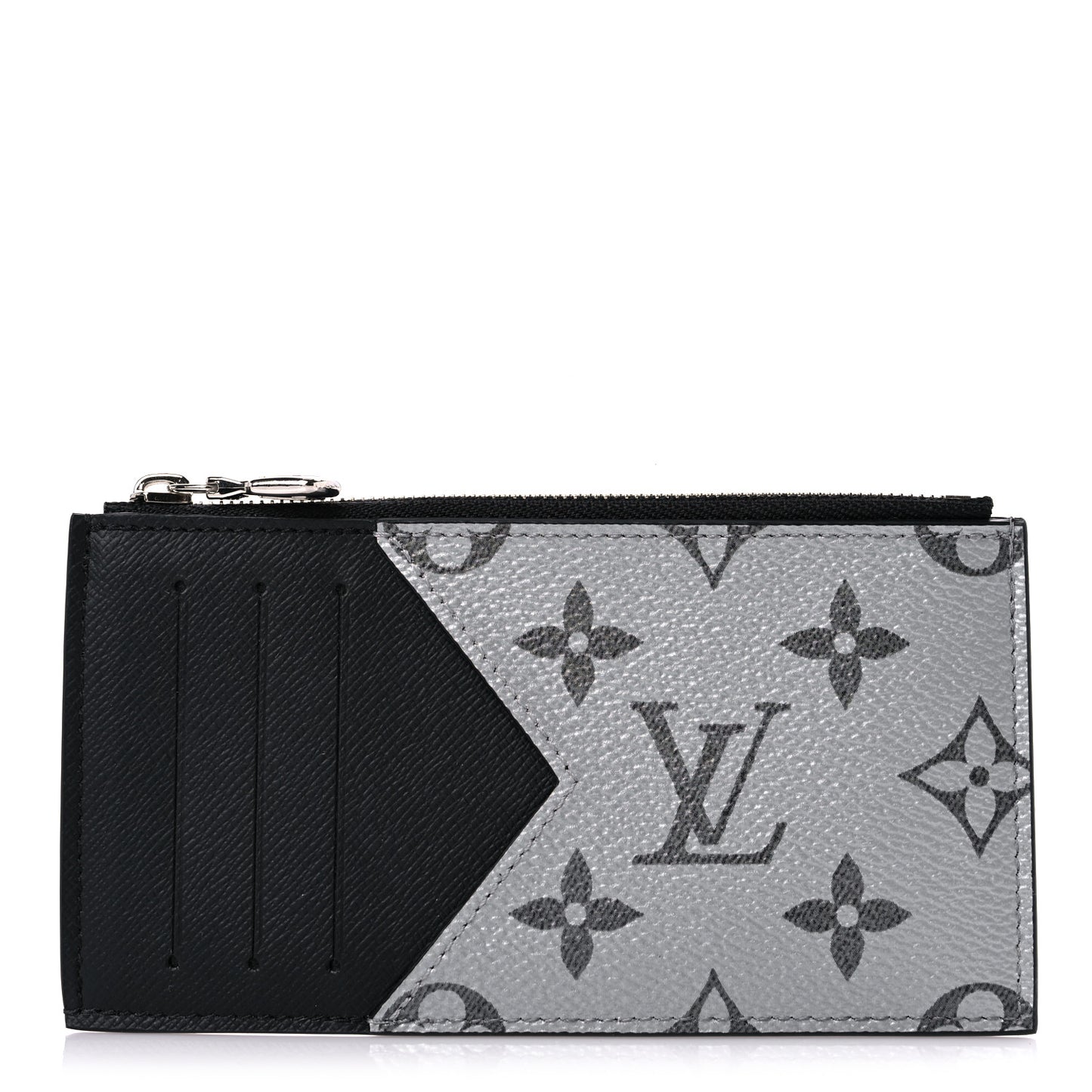 Metallic Taigarama Coin Card Holder Gunmetal Grey Black