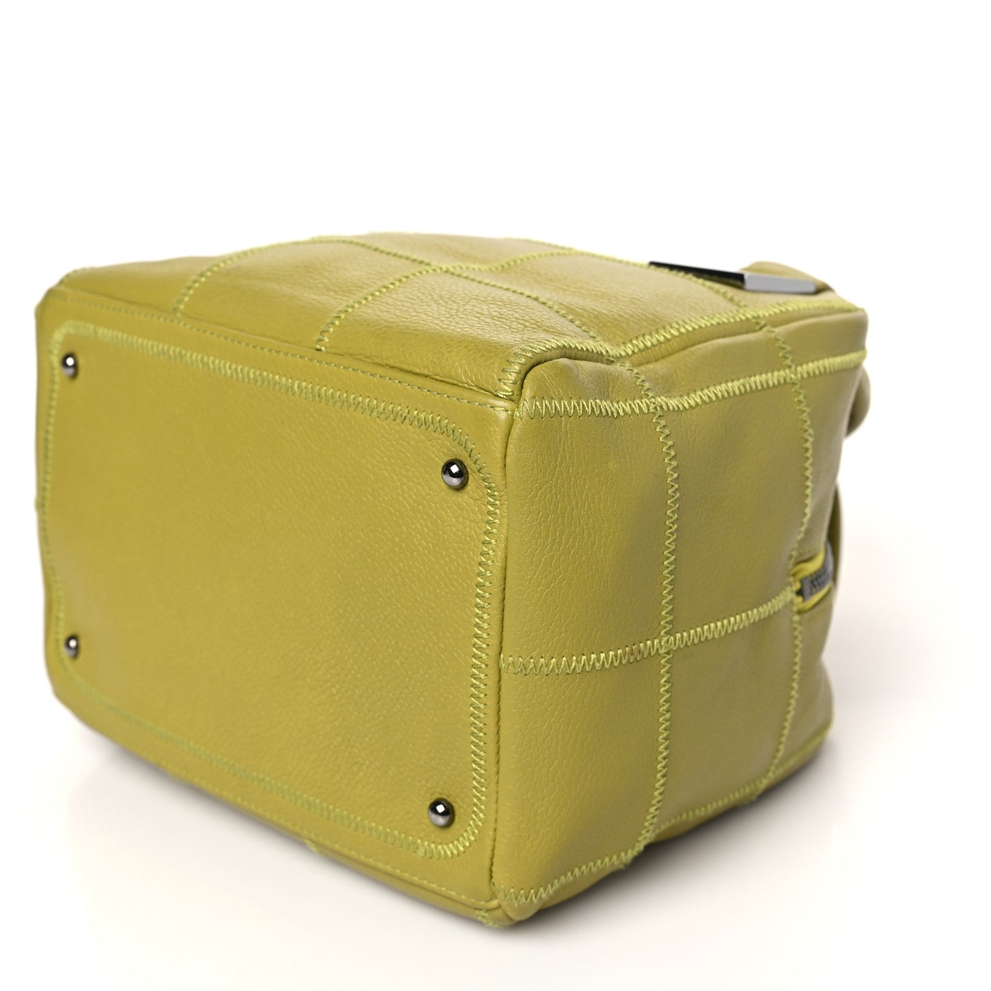 Caviar Square Stitched Bowler Green