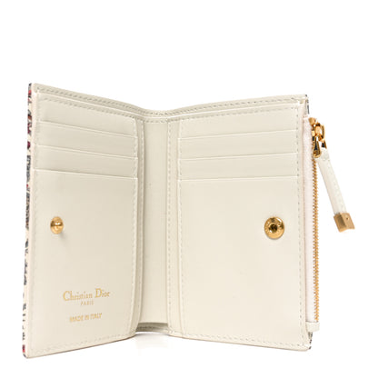 Christian Dior Calfskin Butterfly Printed Caro Medium Wallet White Multicolor 5 of 6
