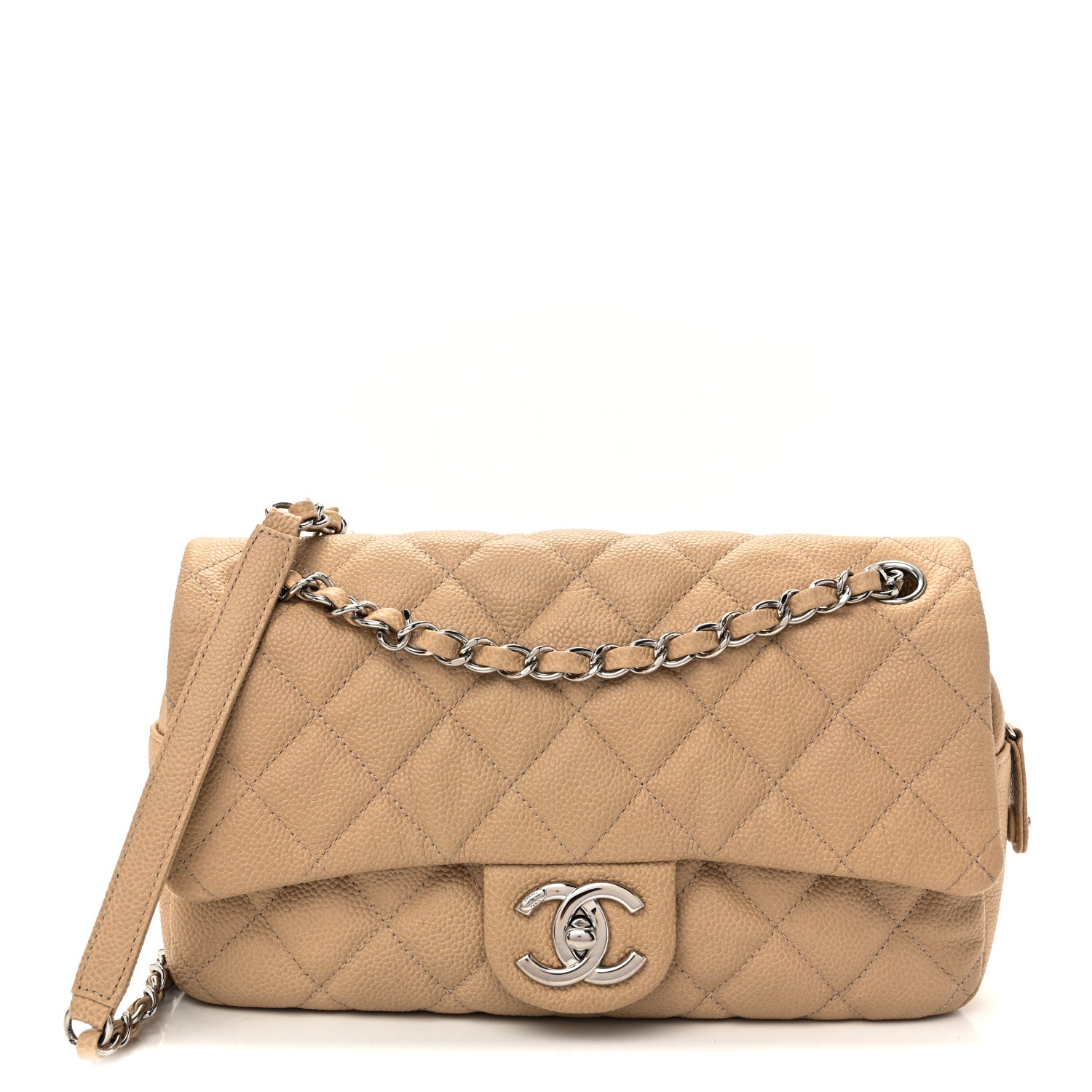 Chanel Caviar Quilted Medium Easy Flap Beige 1 of 10