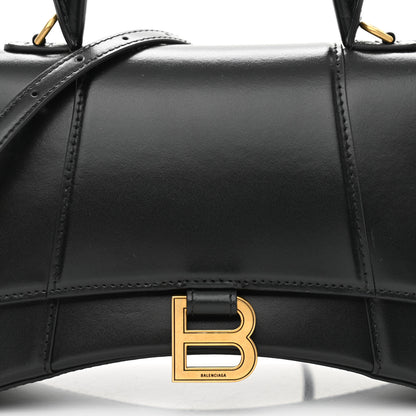 Balenciaga Shiny Box Calfskin Small Hourglass Top Handle Bag Black 9 of 11